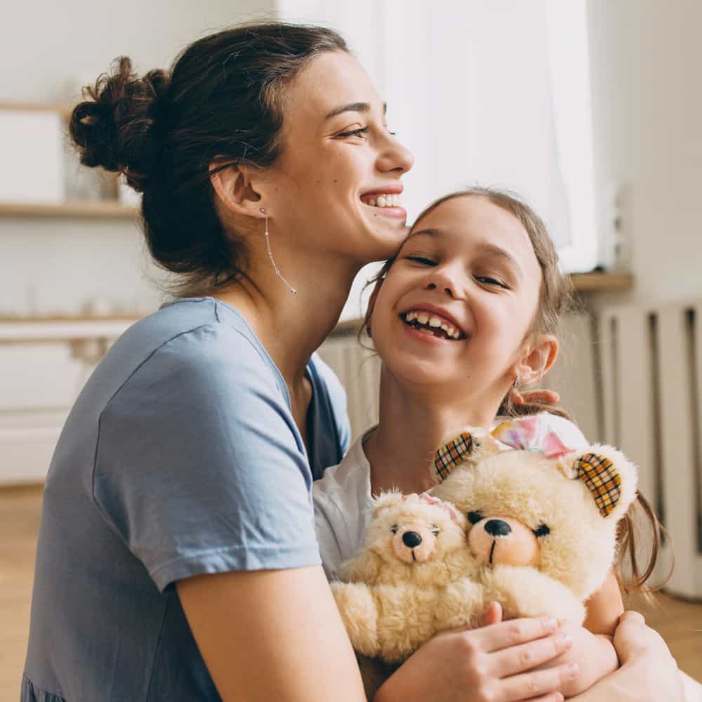 Mom with young daughter